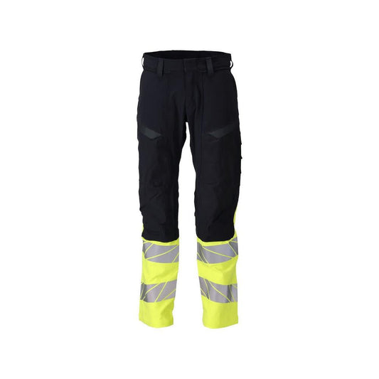 Housut, polvitaskut, ULTIMATE STRETCH -housut Multisafe, musta sininen/hi-vis keltainen