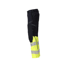 Housut, polvitaskut, ULTIMATE STRETCH -housut Multisafe, musta sininen/hi-vis keltainen