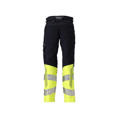 Housut, polvitaskut, ULTIMATE STRETCH -housut Multisafe, musta sininen/hi-vis keltainen