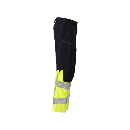 Housut, polvitaskut, ULTIMATE STRETCH -housut Multisafe, musta sininen/hi-vis keltainen