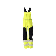 Dungarees, polvitaskut, stretch-sisäkkeet Multisafe dungarees, hi-vis keltainen/musta-sininen
