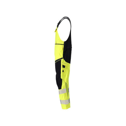 Dungarees, polvitaskut, stretch-sisäkkeet Multisafe dungarees, hi-vis keltainen/musta-sininen