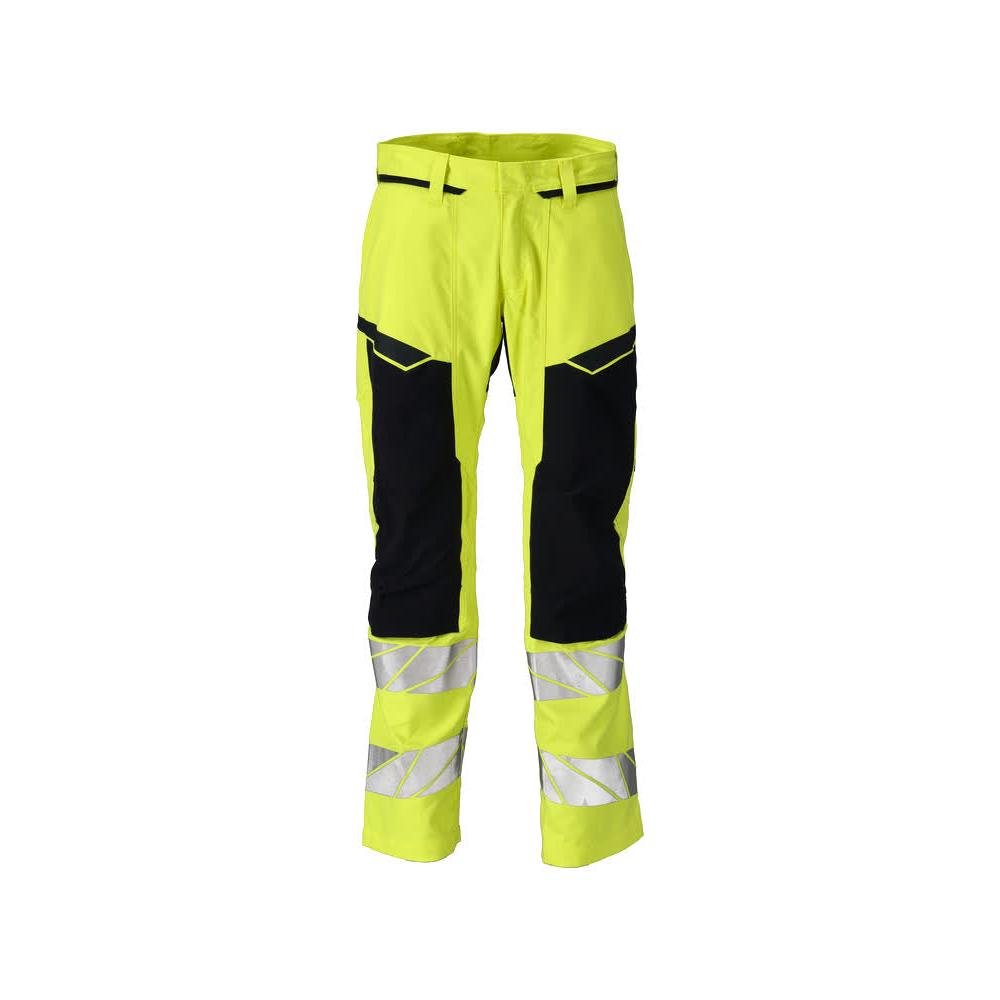 Housut polvitaskuilla, joustavilla sisäosilla Multisafe-housut, hi-vis keltainen/musta-sininen