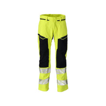 Housut polvitaskuilla, joustavilla sisäosilla Multisafe-housut, hi-vis keltainen/musta-sininen