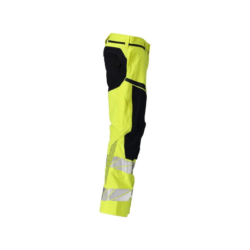 Housut polvitaskuilla, joustavilla sisäosilla Multisafe-housut, hi-vis keltainen/musta-sininen