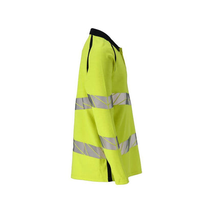 Poolopaita, pitkähihainen poolopaita Multisafe, hi-vis keltainen/musta-sininen
