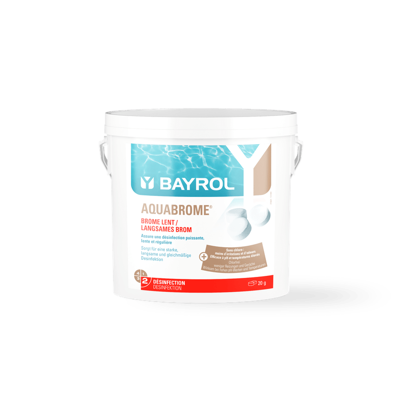 BAYROL Aquabrome® bromitabletit 5 kg ämpäri altaiden pysyvään desinfiointiin