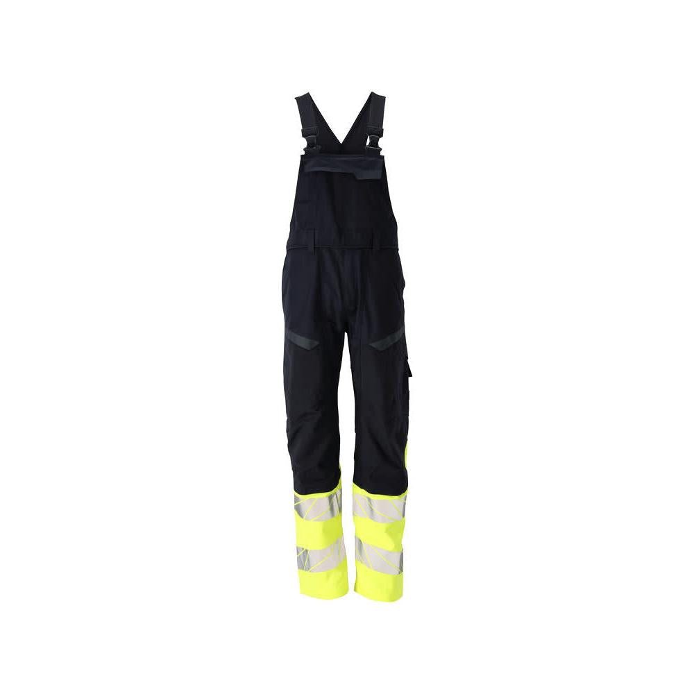 Dungarees, polvitaskut, joustavat sisäosat Multisafe-kangarit, musta sininen/hi-vis keltainen