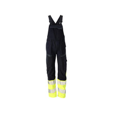Dungarees, polvitaskut, joustavat sisäosat Multisafe-kangarit, musta sininen/hi-vis keltainen