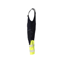 Dungarees, polvitaskut, joustavat sisäosat Multisafe-kangarit, musta sininen/hi-vis keltainen