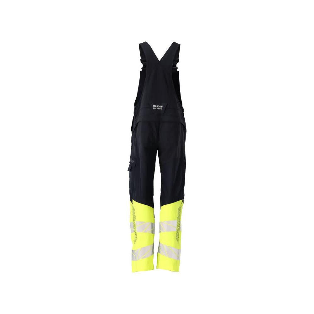 Dungarees, polvitaskut, joustavat sisäosat Multisafe-kangarit, musta sininen/hi-vis keltainen