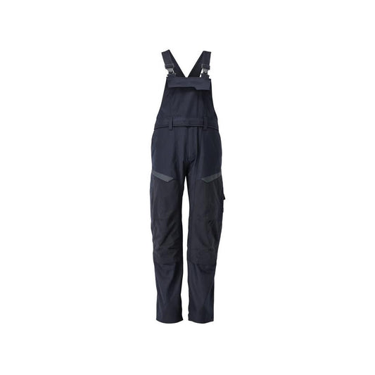 Dungarees, polvitaskut, joustavat sisäosat Multisafe-kangarit, musta sininen/hi-vis keltainen