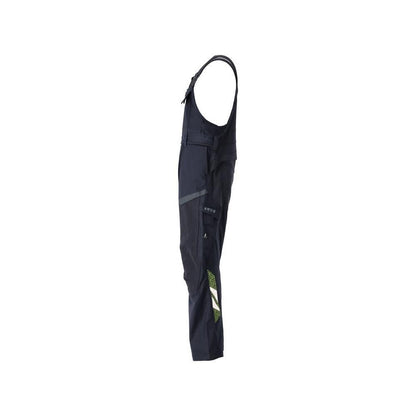 Dungarees, polvitaskut, joustavat sisäosat Multisafe-kangarit, musta sininen/hi-vis keltainen