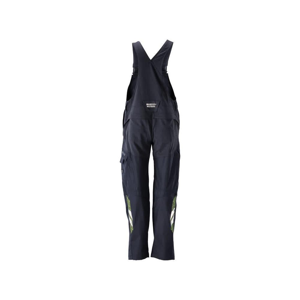 Dungarees, polvitaskut, joustavat sisäosat Multisafe-kangarit, musta sininen/hi-vis keltainen