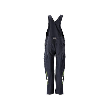 Dungarees, polvitaskut, joustavat sisäosat Multisafe-kangarit, musta sininen/hi-vis keltainen