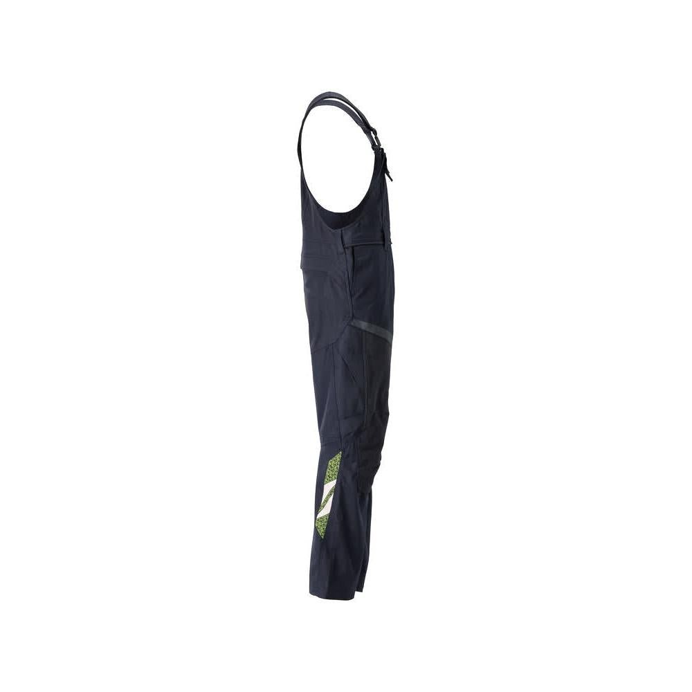 Dungarees, polvitaskut, joustavat sisäosat Multisafe-kangarit, musta sininen/hi-vis keltainen