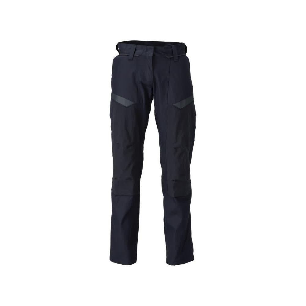 Housut polvitaskuilla, naisten Multisafe-housut, musta sininen/hi-vis keltainen