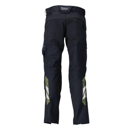 Housut polvitaskuilla, joustavilla sisäosilla Multisafe-housut, musta sininen/hi-vis keltainen