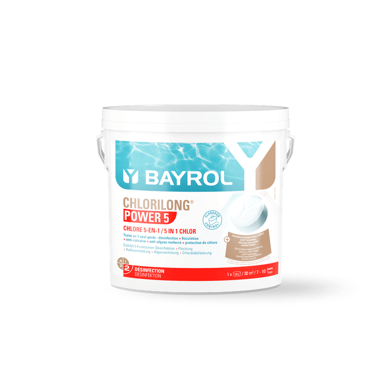 BAYROL Chlorilong® POWER5 hitaasti liukenevat 5-funktion klooritabletit