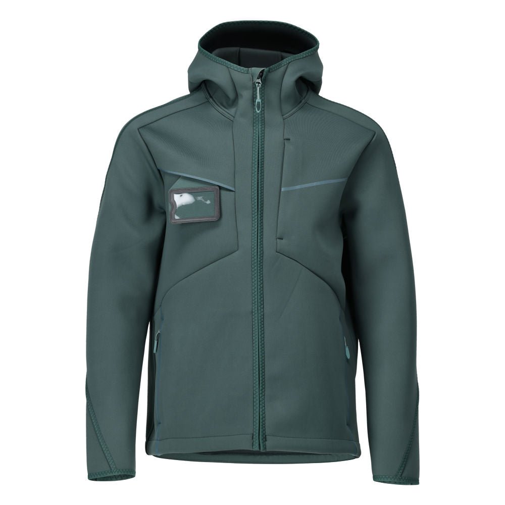 Softshell-takki, huppu, moderni istuva softshell-takki