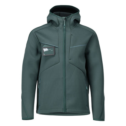 Softshell-takki, huppu, moderni istuva softshell-takki