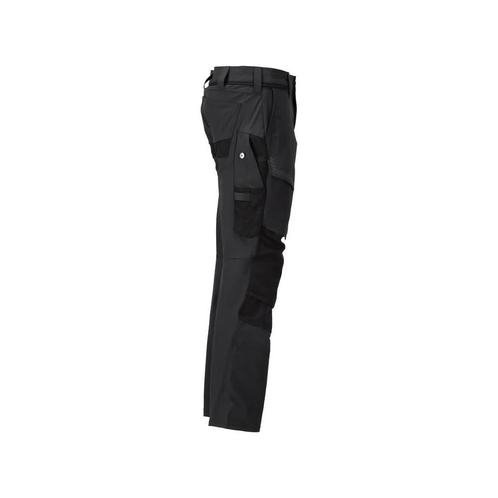 Housut polvitaskuilla, ULTIMATE STRETCH -housut, mustat