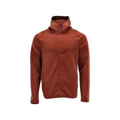 Fleecepusero, huppu, vetoketjullinen microfleece-takki, syksyn punainen