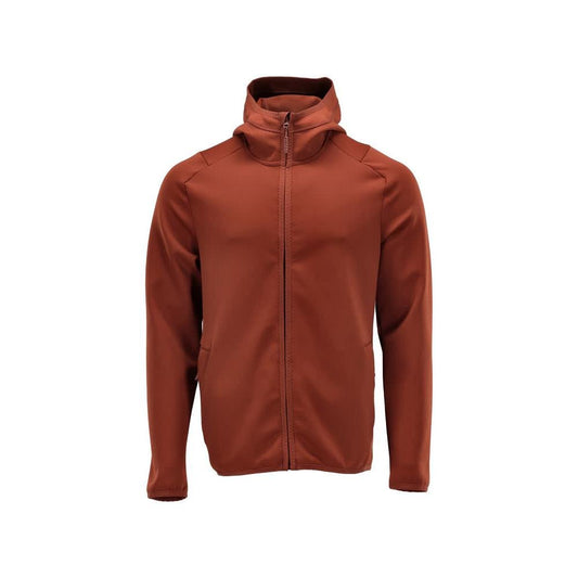 Fleecepusero, huppu, vetoketjullinen microfleece-takki, syksyn punainen