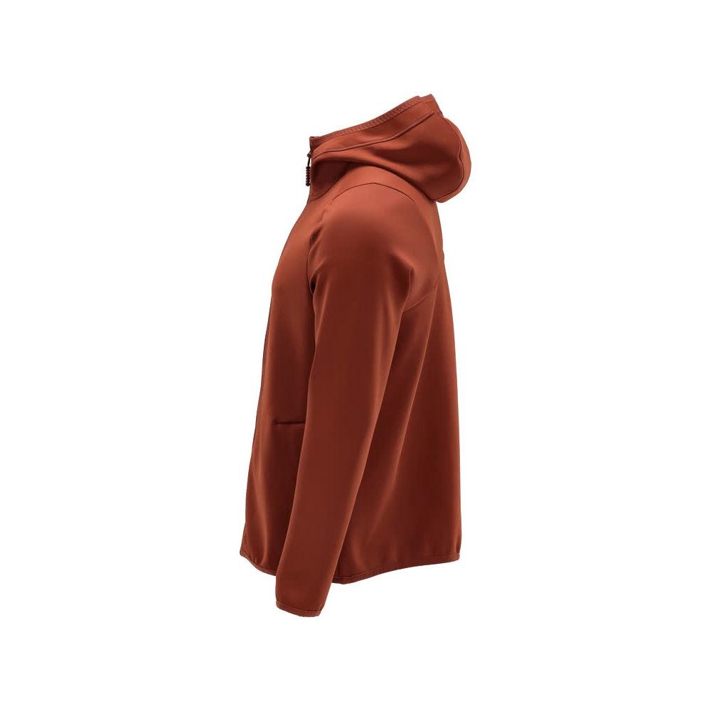 Fleecepusero, huppu, vetoketjullinen microfleece-takki, syksyn punainen