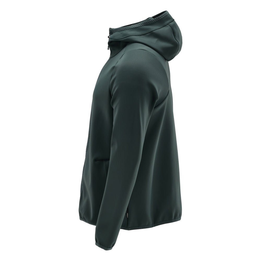 Fleecepusero, huppu, vetoketjullinen microfleece-takki, metsänvihreä