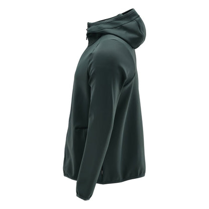 Fleecepusero, huppu, vetoketjullinen microfleece-takki, metsänvihreä