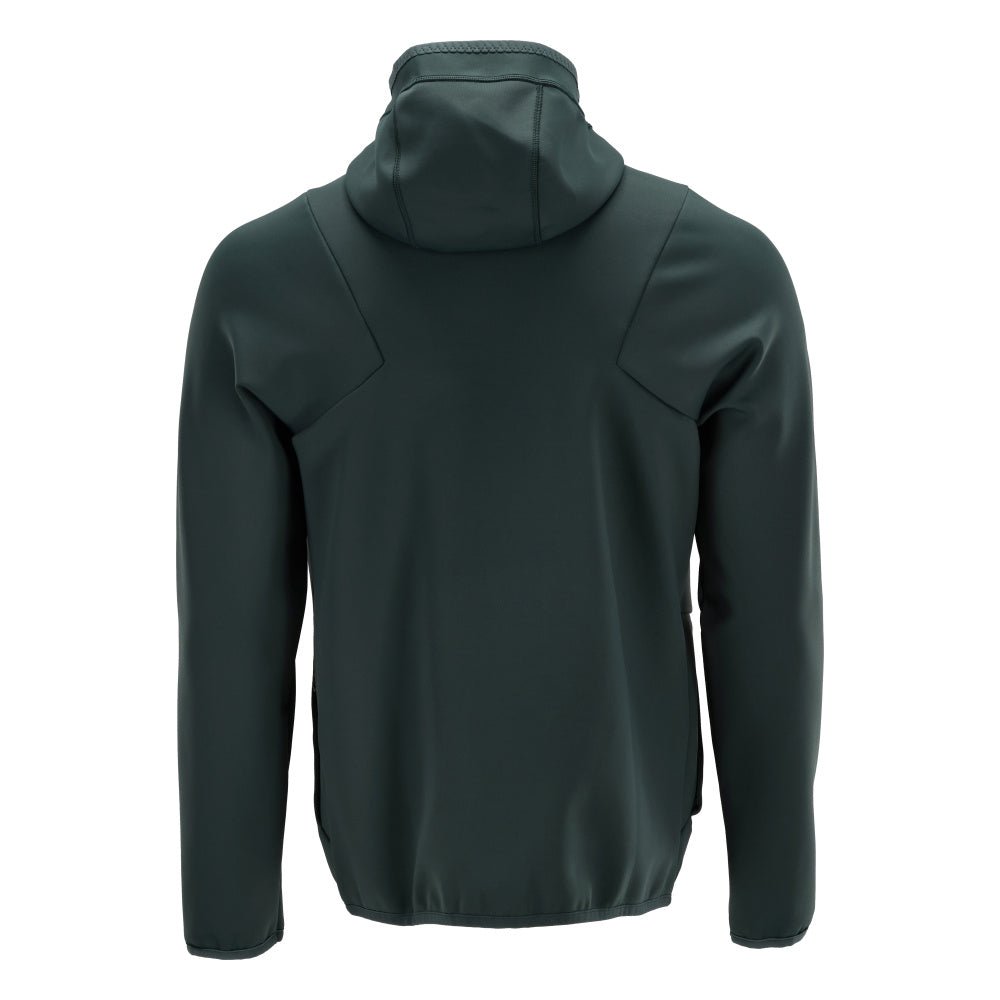 Fleecepusero, huppu, vetoketjullinen microfleece-takki, metsänvihreä
