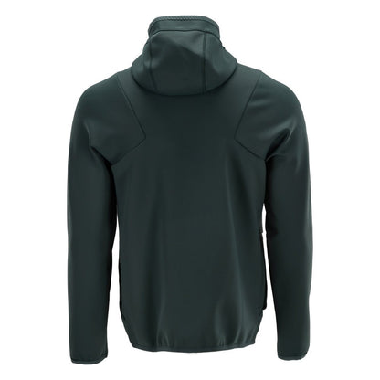 Fleecepusero, huppu, vetoketjullinen microfleece-takki, metsänvihreä