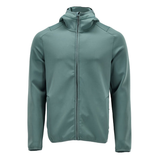 Fleecepusero, huppu, vetoketjullinen microfleece-takki, vaalea metsänvihreä