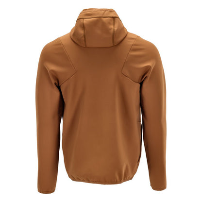 Fleecepusero, huppu, vetoketjullinen microfleece-takki, pähkinänruskea