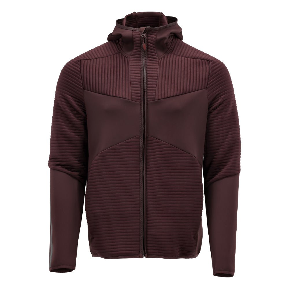 Fleecepusero, huppu, vetoketjullinen microfleece-takki, viininpunainen
