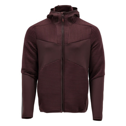 Fleecepusero, huppu, vetoketjullinen microfleece-takki, viininpunainen