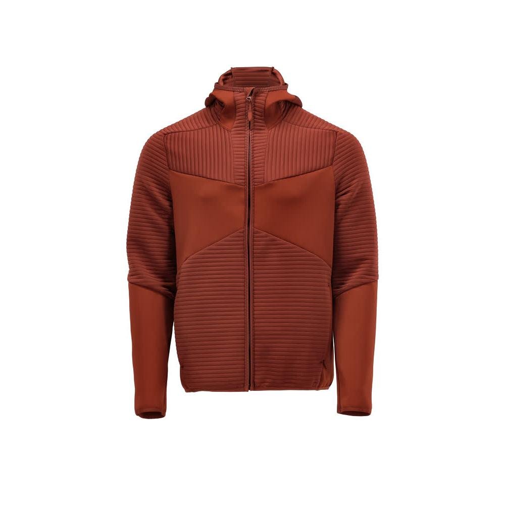Fleecepusero, huppu, vetoketjullinen microfleece-takki, syksyn punainen