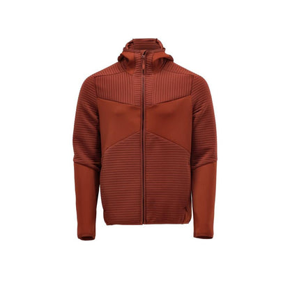 Fleecepusero, huppu, vetoketjullinen microfleece-takki, syksyn punainen