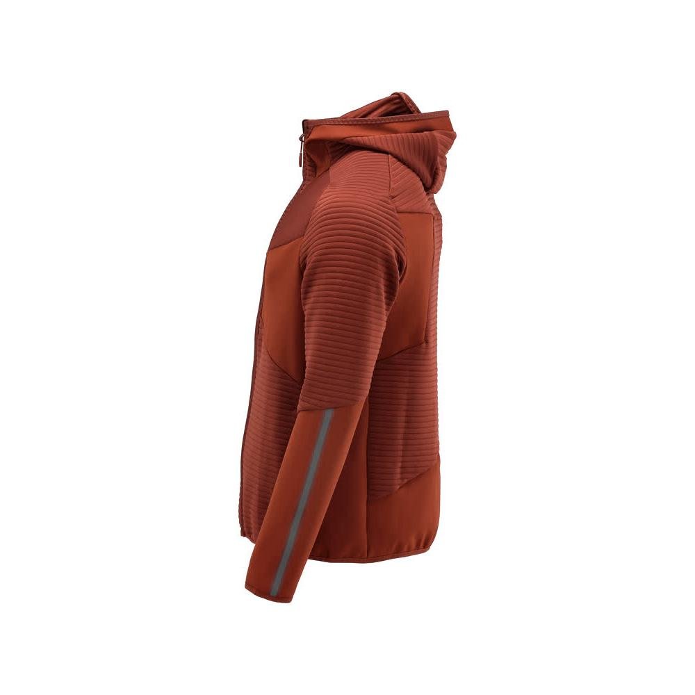 Fleecepusero, huppu, vetoketjullinen microfleece-takki, syksyn punainen