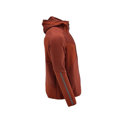 Fleecepusero, huppu, vetoketjullinen microfleece-takki, syksyn punainen