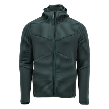 Fleecepusero, huppu, vetoketjullinen microfleece-takki, metsänvihreä