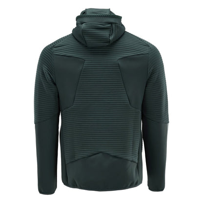Fleecepusero, huppu, vetoketjullinen microfleece-takki, metsänvihreä