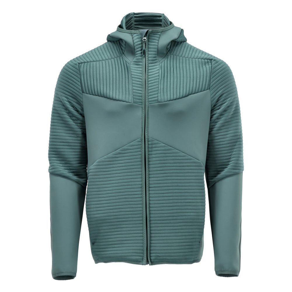 Fleecepusero, huppu, vetoketjullinen microfleece-takki, vaalea metsänvihreä