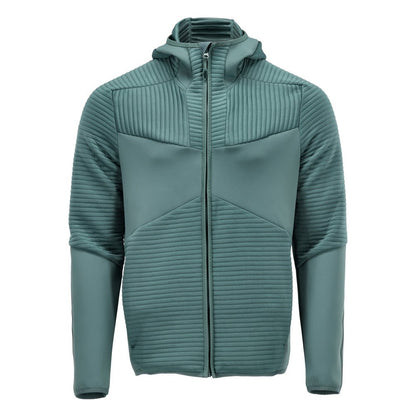 Fleecepusero, huppu, vetoketjullinen microfleece-takki, vaalea metsänvihreä