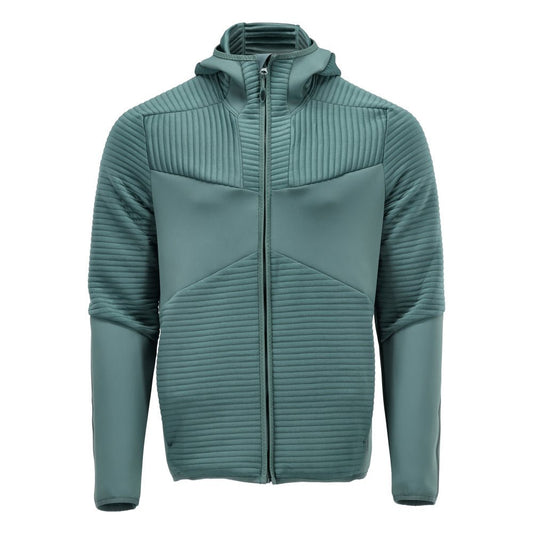 Fleecepusero, huppu, vetoketjullinen microfleece-takki, vaalea metsänvihreä