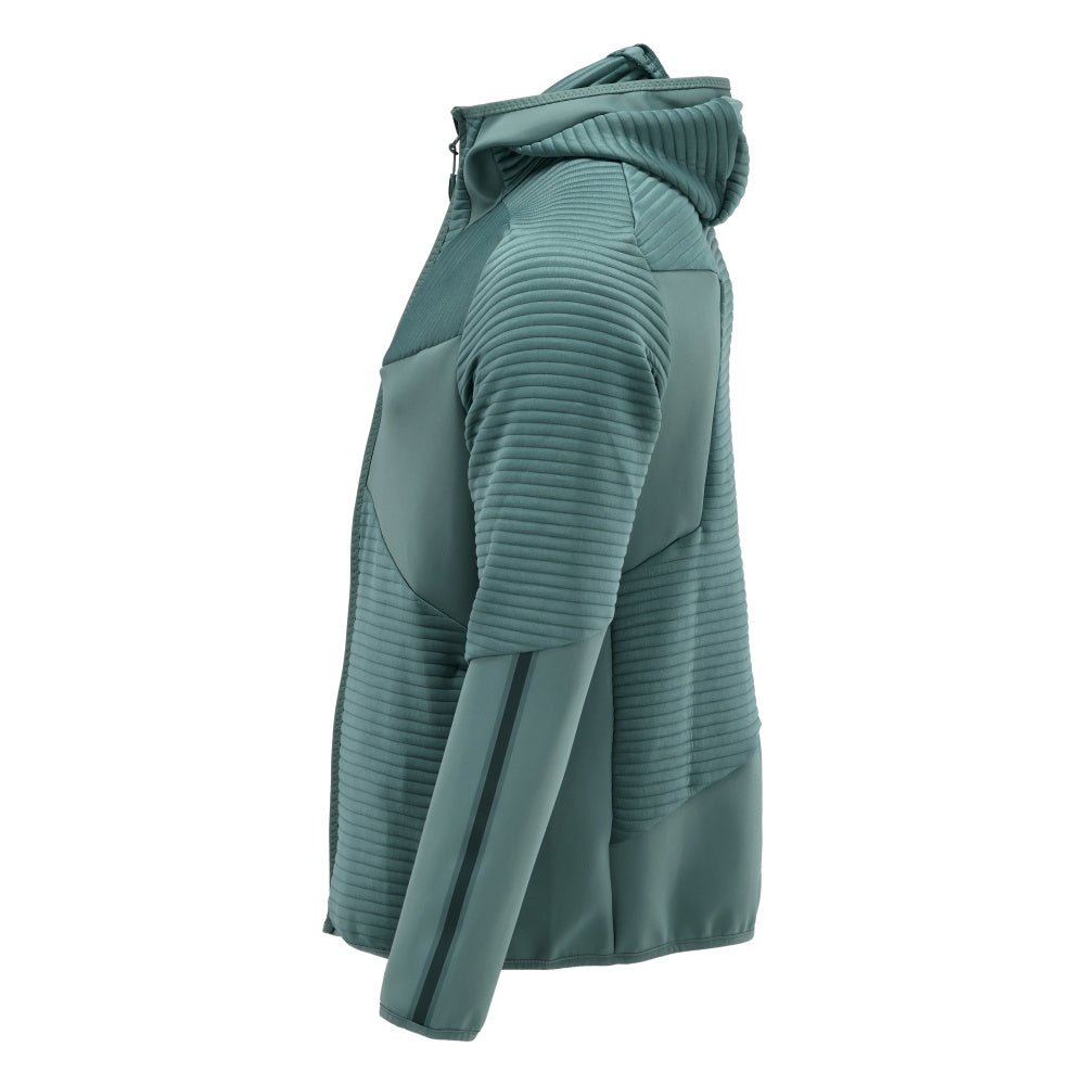 Fleecepusero, huppu, vetoketjullinen microfleece-takki, vaalea metsänvihreä