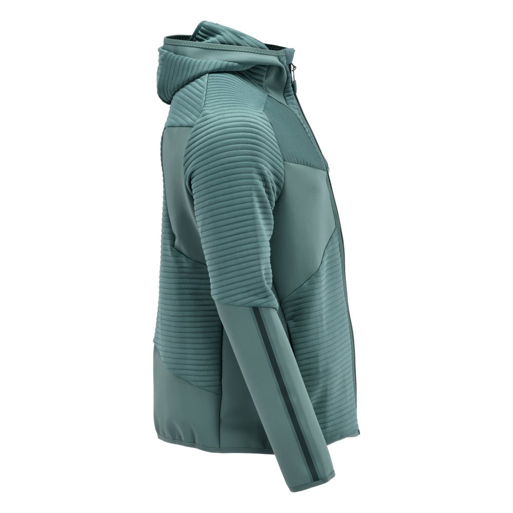Fleecepusero, huppu, vetoketjullinen microfleece-takki, vaalea metsänvihreä