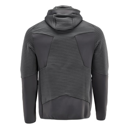 Fleecepusero, huppu, vetoketjullinen mikrofleecetakki, antrasiitinharmaa