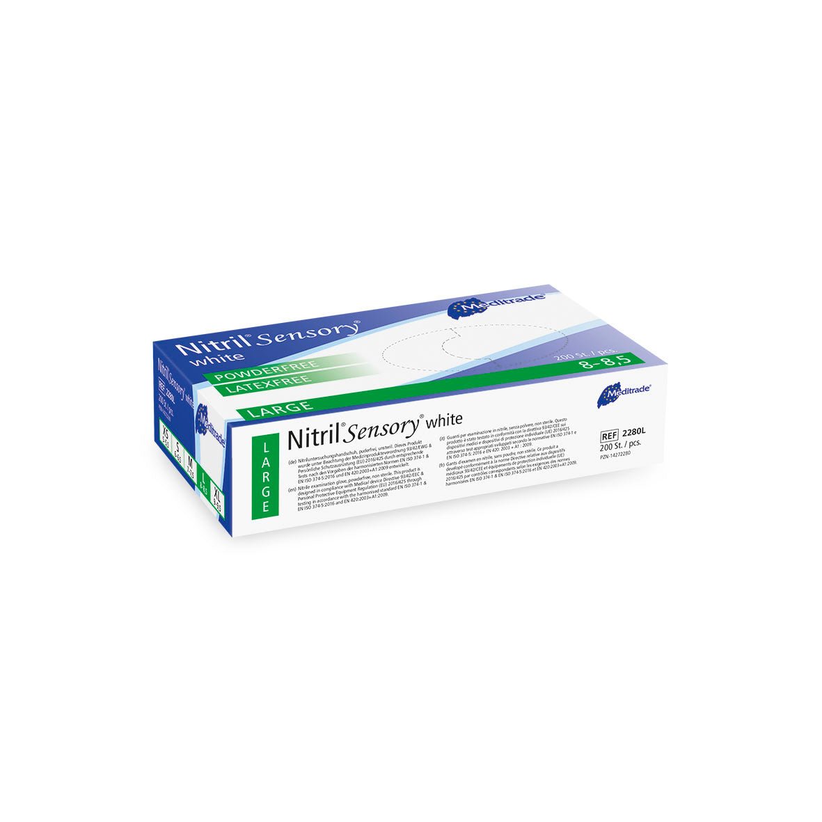 Meditrade Nitrile Sensory valkoinen